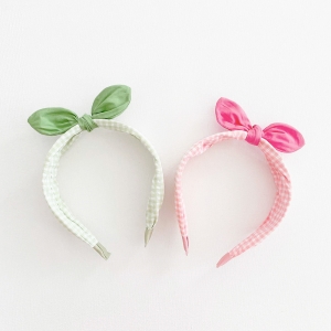 Girl Hairband Bunny Plaid Wide (GHB9027)